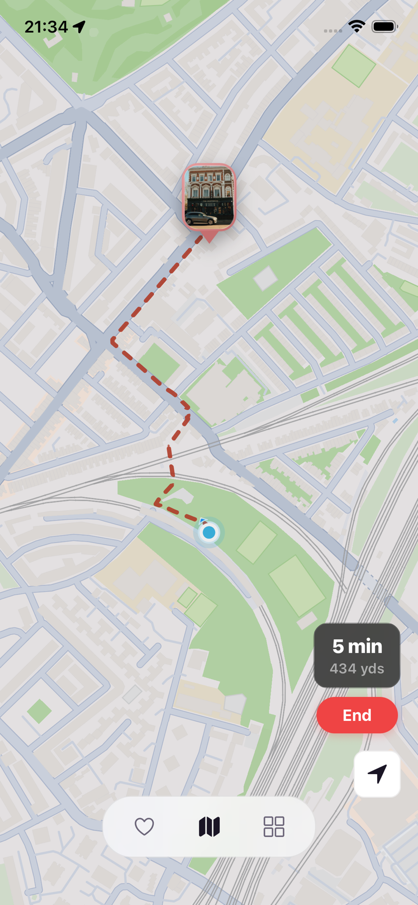 Route guidance to the next stop